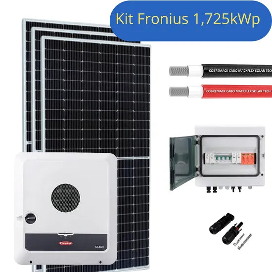Kit Energia Solar Residencial 1,725 kWp (200kWh/mês)