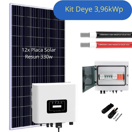 Kit Energia Solar Residencial 3,96kW (464kWh/mês)