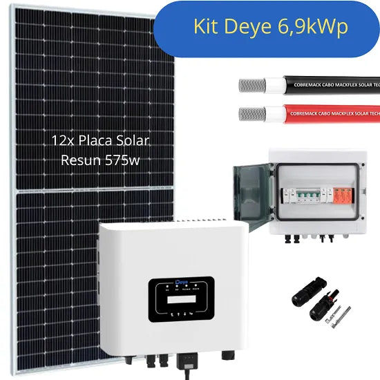 Kit Energia Solar Residencial 6,9kWp (750kWh/mês)